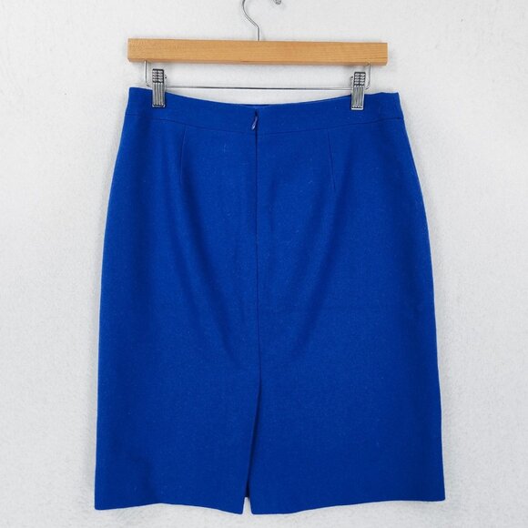 J Crew Skirt Womens 2 Blue Wool Blend Knee Length Pencil Classic Career Casual - Picture 6 of 10